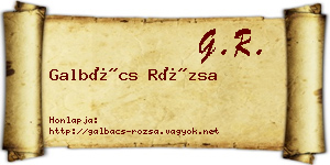 Galbács Rózsa névjegykártya