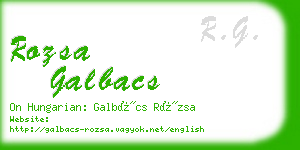 rozsa galbacs business card
